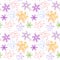 Vector seamless decorative pattern for fabric, paper design. Flower abstraction on a white background