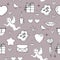 Vector seamless doodles Valentine`s pattern.