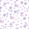 Vector seamless feminine summer floral pattern in lilac pastel colors for fabric design, wallpaper,  background