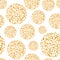 Vector seamless festive pattern with golden balls