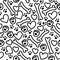 Vector seamless flat hand drawn dog pattern