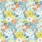 Vector seamless floral ditsy pattern. Fabric design with simple flowers.