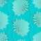 Vector seamless floral linear pattern in trending colors blue and gray