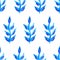 Vector seamless floral pattern. Blue plants and flowers