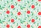 Vector Seamless floral pattern design hand drawn: garden white,