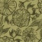 Vector seamless floral pattern with herbarium