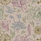 Vector seamless floral pattern with herbarium