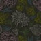 Vector seamless floral pattern with herbarium