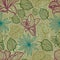 Vector seamless floral pattern with herbarium