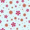 Vector seamless floral pattern in pink and magenta