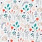 Vector seamless floral pattern. Romantic cute