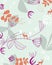 Vector seamless floral and wildlife wallpaper