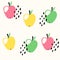 Vector seamless fruit pattern. Apples. Scandinavian style, cute print