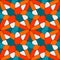 Vector Seamless Geometric Tiling Pattern in Teal and Orange