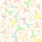 Vector seamless geometry wire pattern, triangle mosaic in gold and pastel colors. Geometric background.