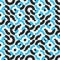 Vector seamless glitch pattern with bold geometric shapes