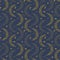 Vector seamless gold pattern with moons stars.