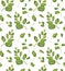 Vector Seamless greenery patten background floral watercolor sty