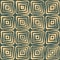 Vector Seamless Hand Drawn Geometric Lines Square Tiles Retro Grungy Green Tan Color Pattern