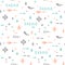 Vector seamless handdrawn pattern in boho style with arrows and ethnic symbols. Bohemian chic trendy vector ornament