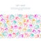 Vector seamless horizontal border background with multicolor outline gift boxes and ribbons.