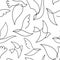 Vector seamless line birds pattern. Flying, freedom, peace minimalist background.