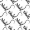 vector seamless lizard pattern. Black and white. Maori style.