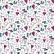 Vector seamless love hate pattern in white