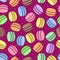 Vector seamless macaroon pattern on bright background.