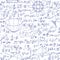 Vector seamless math pattern with mathematical figures, calculations and formulas