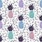 Vector seamless memphis pattern with pineapples