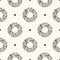 Vector seamless modern flat pattern with dotted ellipses in monochrome. Repeating geometric illustration Noisy grunge