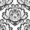 Vector Seamless Monochrome Damask Pattern