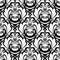 Vector Seamless Monochrome Damask Pattern