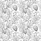 Vector Seamless Monochrome Floral Pattern