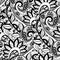 Vector Seamless Monochrome Floral Pattern