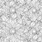 Vector Seamless Monochrome Floral Pattern