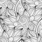 Vector Seamless Monochrome Floral Pattern