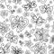 Vector Seamless Monochrome Floral Pattern