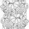 Vector Seamless Monochrome Floral Pattern with Decorative Clover and Coins