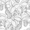 Vector Seamless Monochrome Fruit Pattern