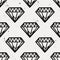 Vector seamless monochrome grunge pattern with vintage diamonds.