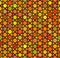 Vector Seamless Multicolor Orange Shades Rounded Hexagon Honeycomb Line Connected Grid Pattern