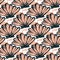 Vector seamless nautical pattern with hand drawn striped shells