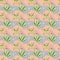 Vector seamless nursery pattern. Tropical plants, funny frogs