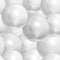 Vector Seamless Pattern, 3D White Balls, Pearly Color, Nuance Background.