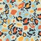 Vector Seamless pattern of abstact leopard skin in pastel colour Autumn, Wild Animals pattern for textile or wall paper