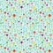 Vector. Seamless pattern of abstract flowers on pastel background. Spring flowers background.