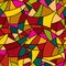 Vector seamless pattern - abstract mosaic stained-