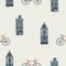 Vector seamless pattern with Amsterdam symbols